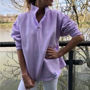 Sloppy Joe Collar Sweatshirt Lavender Purple